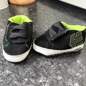 Etnies Black and Lime Baby Walkers